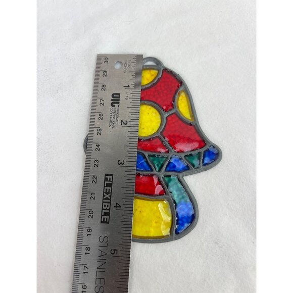 Faux Stained Glass Mushroom Suncatcher 4.5" Groovy Multi Color - Picture 4 of 5